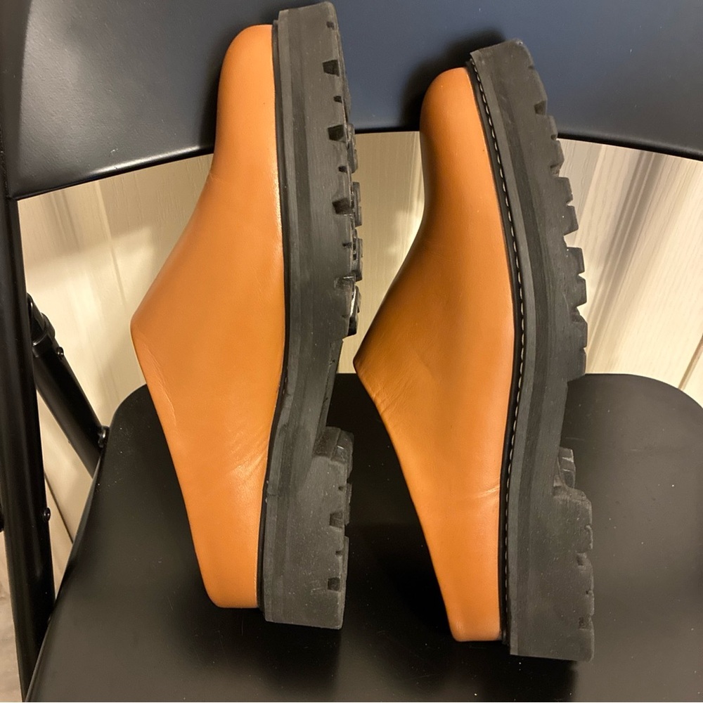 Jenni Kayne Tan Leather Mule Clogs - Picture 4 of 11